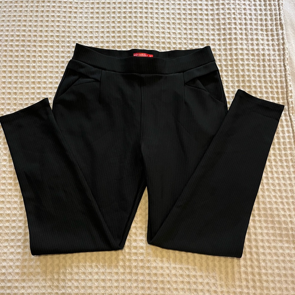 Butterfly Black Straight Leg Women's Pants